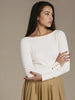 Sinsay women Off White ribbed blouse AYA