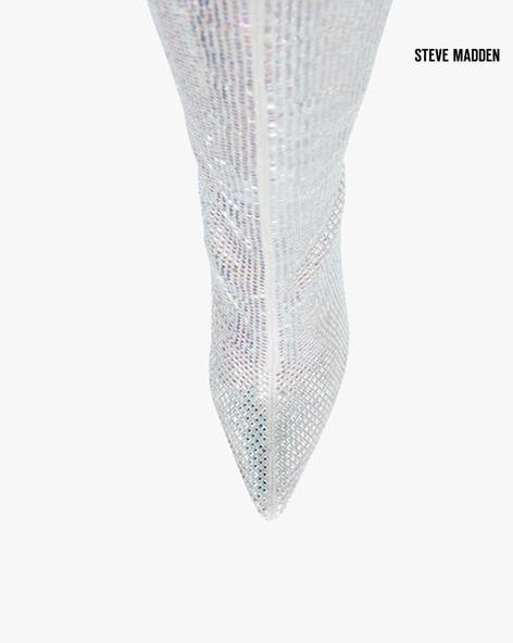 Steve Madden Women's Silver Vibrant Heeled Knee Boots |Steve Madden in Lebanon