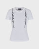 Emporio Armani Women's White Chest Embroidered T-Shirt | Emporio Armani In Lebanon