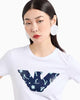 Emporio Armani Women's White Logo Print Regular Fit  T-shirt | Emporio Armani in Lebanon
