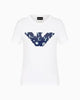 Emporio Armani Women's White Logo Print Regular Fit  T-shirt | Emporio Armani in Lebanon