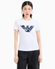 Emporio Armani Women's White Logo Print Regular Fit  T-shirt | Emporio Armani in Lebanon