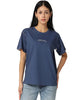 Emporio Armani Women's Dark Blue/White  Printed Regular Fit Cotton T-Shirt | Emporio Armani In Lebanon