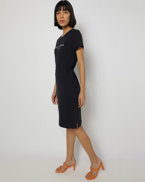 Tommy Hilfiger Women's Navy Short Sleeve Waist Tie Dress | Tommy Hilfiger in Lebanon