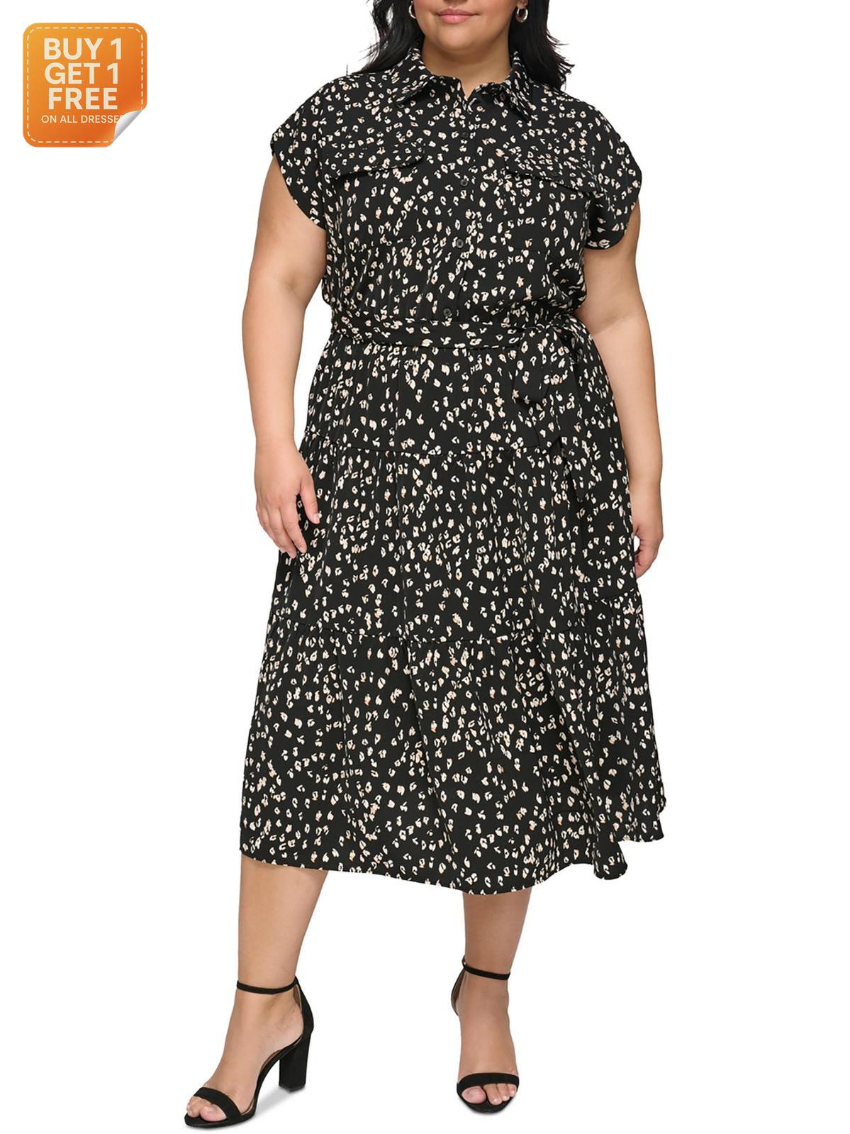 DKNY Women's Black Printed Dress |DKNY In Lebanon