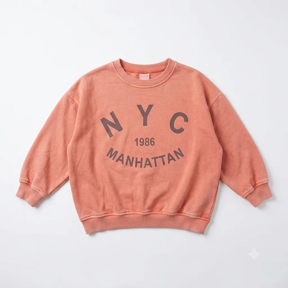 Zara Girl's Light Coral Printed Sweatshirt | Zara In Lebanon