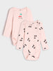 Sinsay Baby Girl's Dusty Rose Printed Pack Of 2 Bodysuits | Sinsay In Lebanon