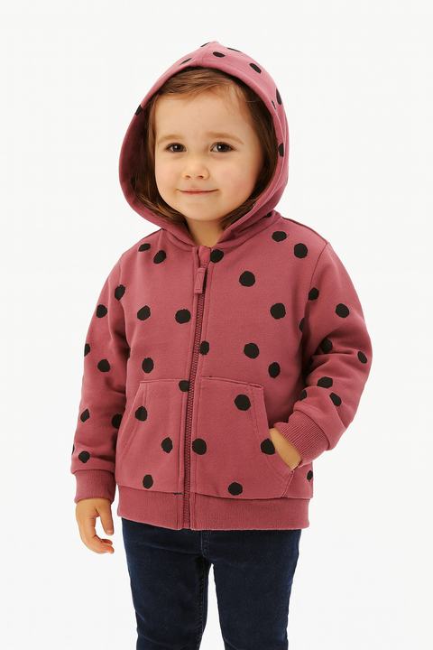 Sinsay Baby Girl's Dusty Rose Cotton Hooded Jacket  | Sinsay In Lebanon