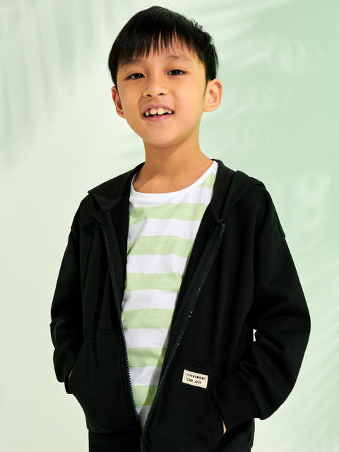 Sinsay Baby Boy's Black Zip Up Hooded Jacket|Sinsay In Lebanon