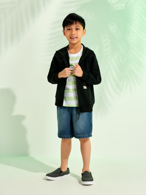 Sinsay Baby Boy's Black Zip Up Hooded Jacket|Sinsay In Lebanon