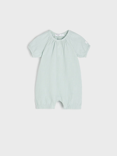 Sinsay Baby Girl's Pale Turquoise Cotton Romper | Sinsay In Lebanon