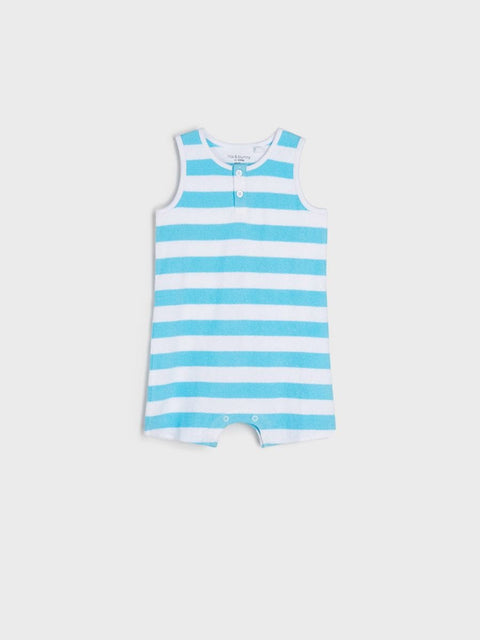 Sinsay Baby Boy's Blue & White Striped Sleeveless Romper |Sinsay In Lebanon