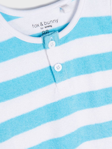 Sinsay Baby Boy's Blue & White Striped Sleeveless Romper |Sinsay In Lebanon