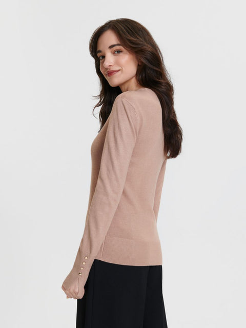 Sinsay Women's Beige Decorative Buttons Sweater | Sinsay In Lebanon