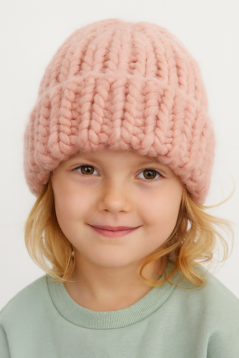Reserved Girl's Light Pink Wool Winter Hat | Reserved In Lebanon