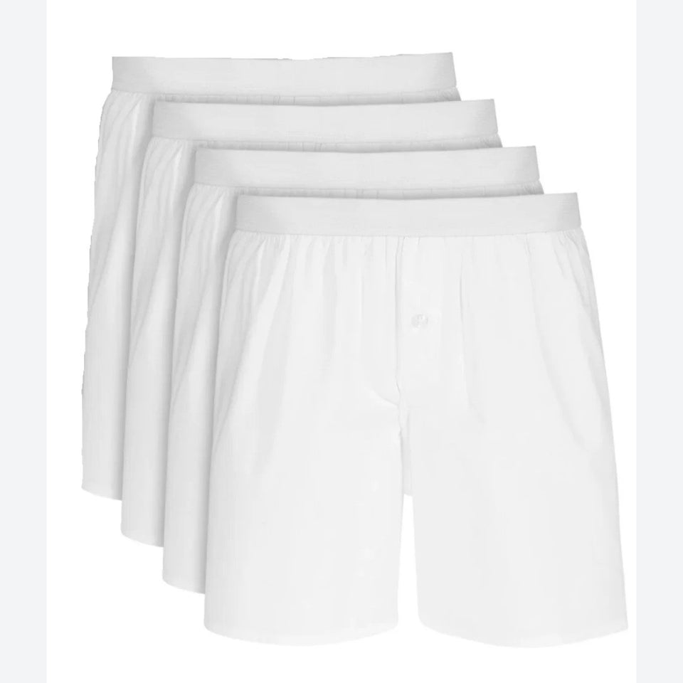 Clun Room Men's White 4 Pack Solid Boxers