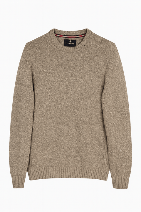 Lerros Men's Beige Crew Neck Knitted Sweater | Lerros In Lebanon