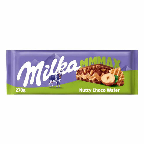 Milka Mmmax Nutty Choco Wafer packaging on a white background