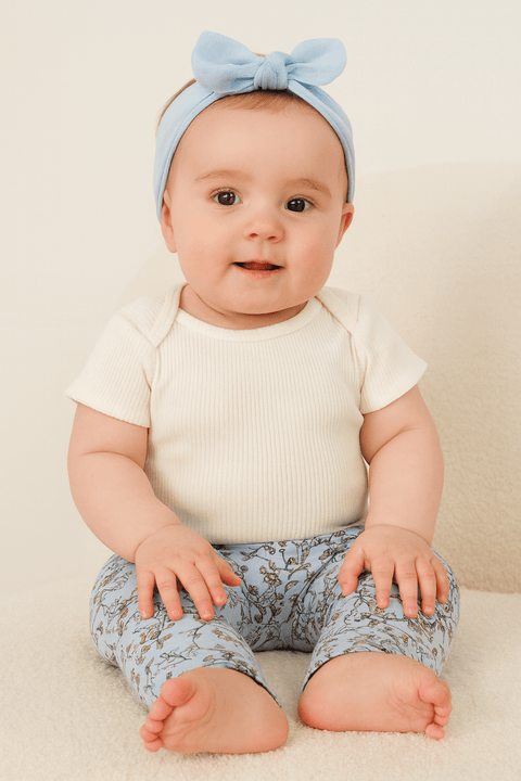 POMPdeLUX Baby Girl's Blue Eva Lt Jesrsey Leggings |POMPdeLUX in Lebanon