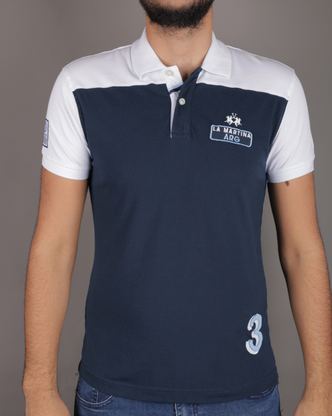 La Martina Men's Navy Blue T-Shirt LMR19 FA289 (FL232) shr