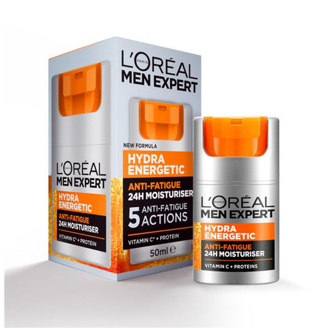 L'Oreal Men Expert Hydra Energetic skincare product packaging on a white background