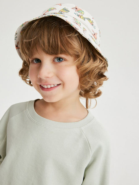 Reserved Baby Boy's White Sponge Bob Printed Bucket Hat |Reserved In Lebanon