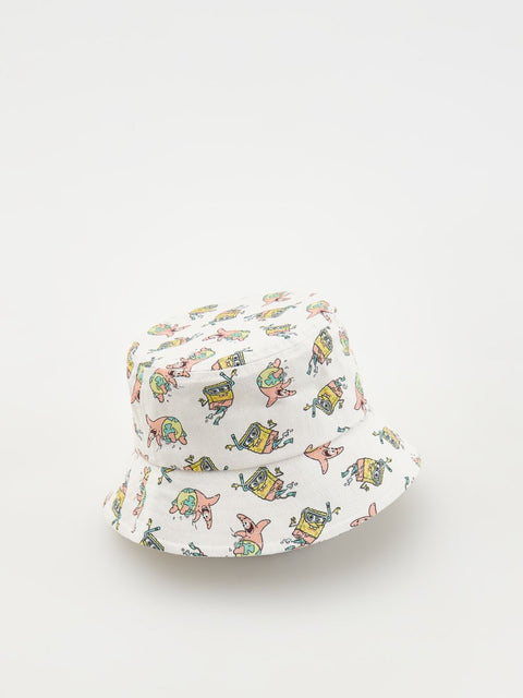 Reserved Baby Boy's White Sponge Bob Printed Bucket Hat |Reserved In Lebanon