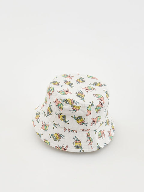 Reserved Baby Boy's White Sponge Bob Printed Bucket Hat |Reserved In Lebanon