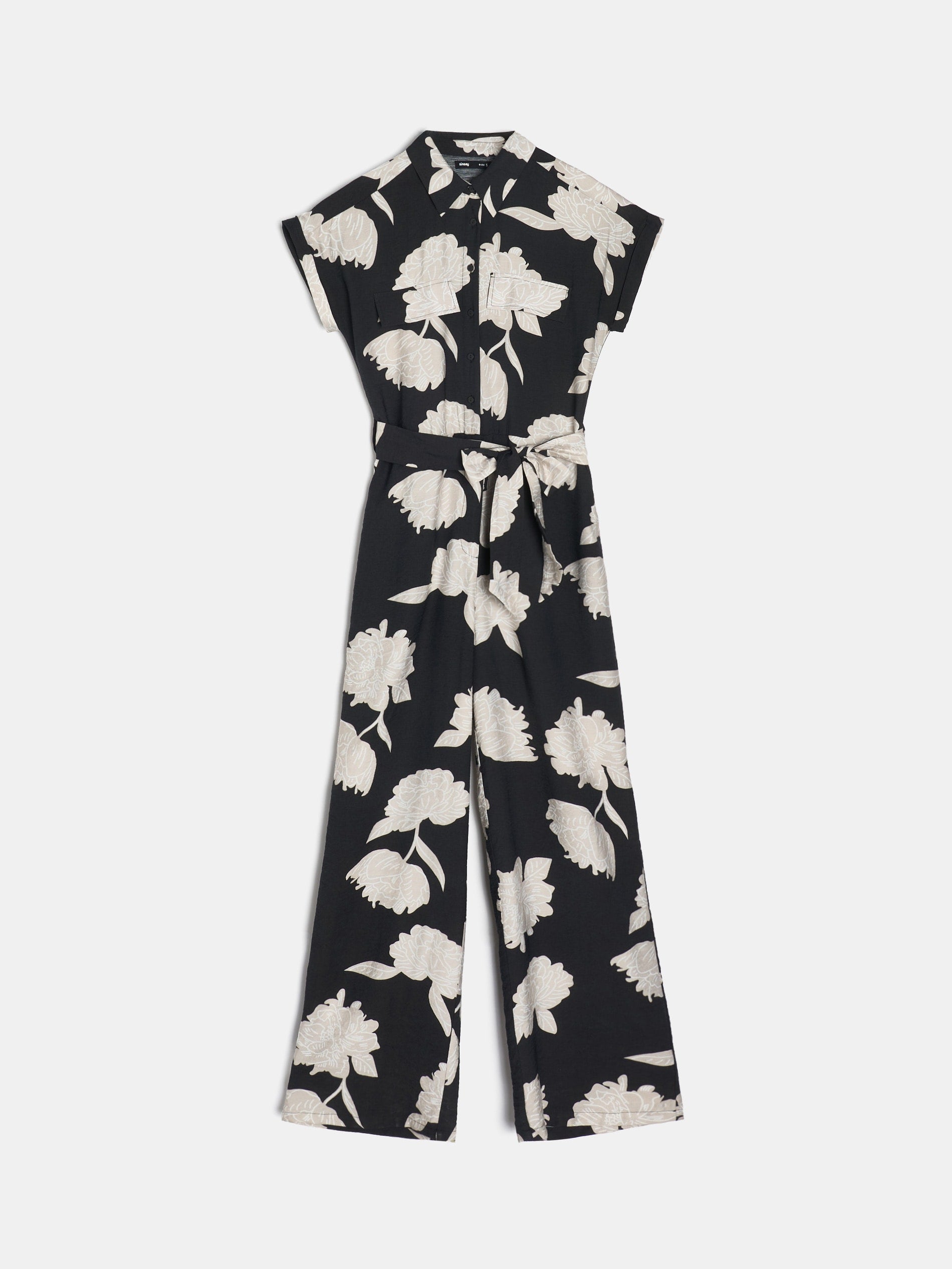 Sinsay Women's Black Floral Sleeveless Viscose Jumpsuit|Sinsay In Lebanon