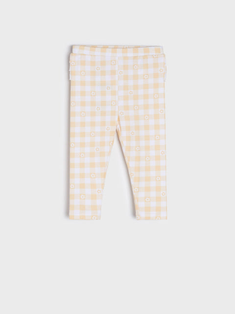 Sinsay Baby Girl's White & Yellow Check Legging With Floral Print | Sinsay In Lebanon