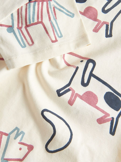 Reserved Boy's Cream Dog Printed T-Shirt | Reserved In Lebanon