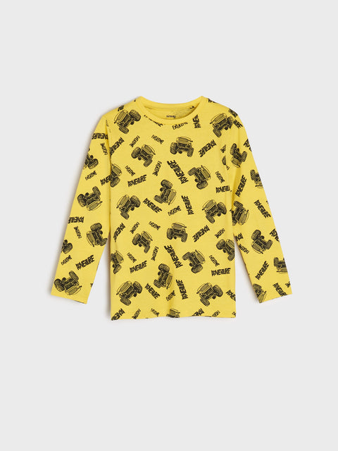 Sinsay Boy's Yellow Long Sleeve Printed T-Shirt | Sinsay In Lebanon