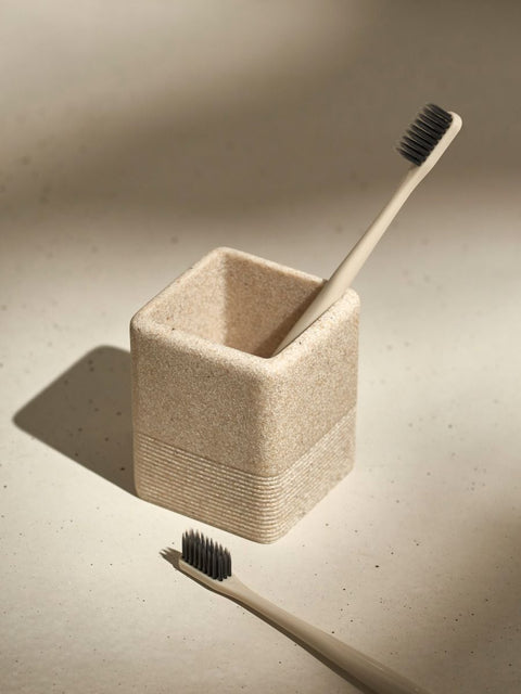 Sinsay Light Beige Toothbrush Stone Cup 7.5x7.5x9.5 cm | Sinsay In Lebanon