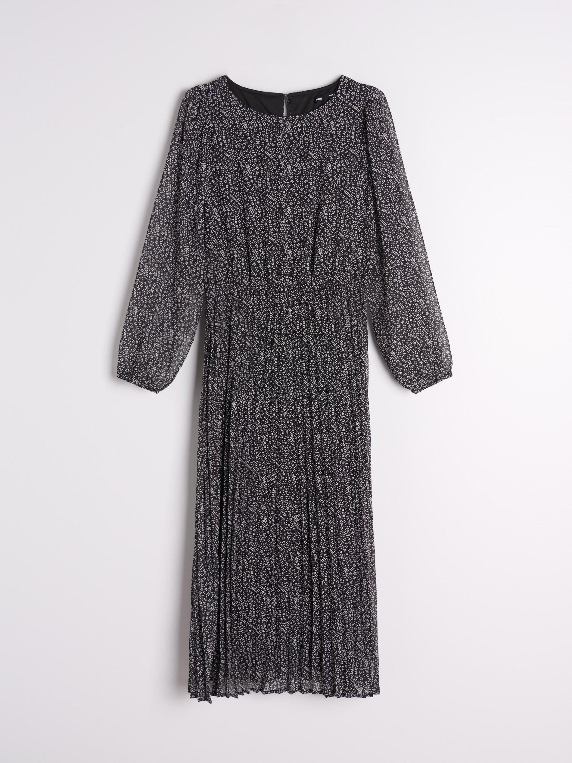 Sinsay Women's Black With Long Sleeve Floral Print Midi Dress   |Sinsay  in Lebanon