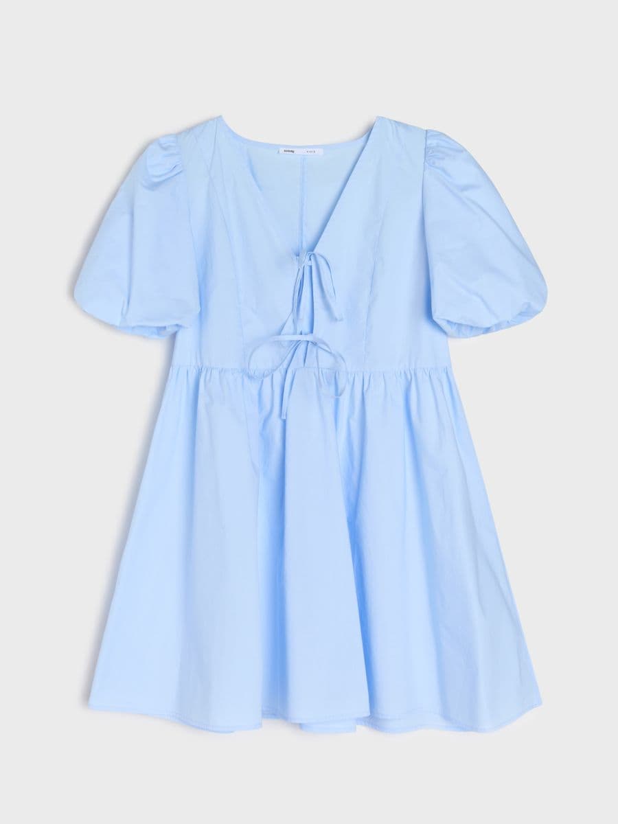 Sinsay Women's Light Blue Puff Sleeve Mini Dress | Sinsay In Lebanon