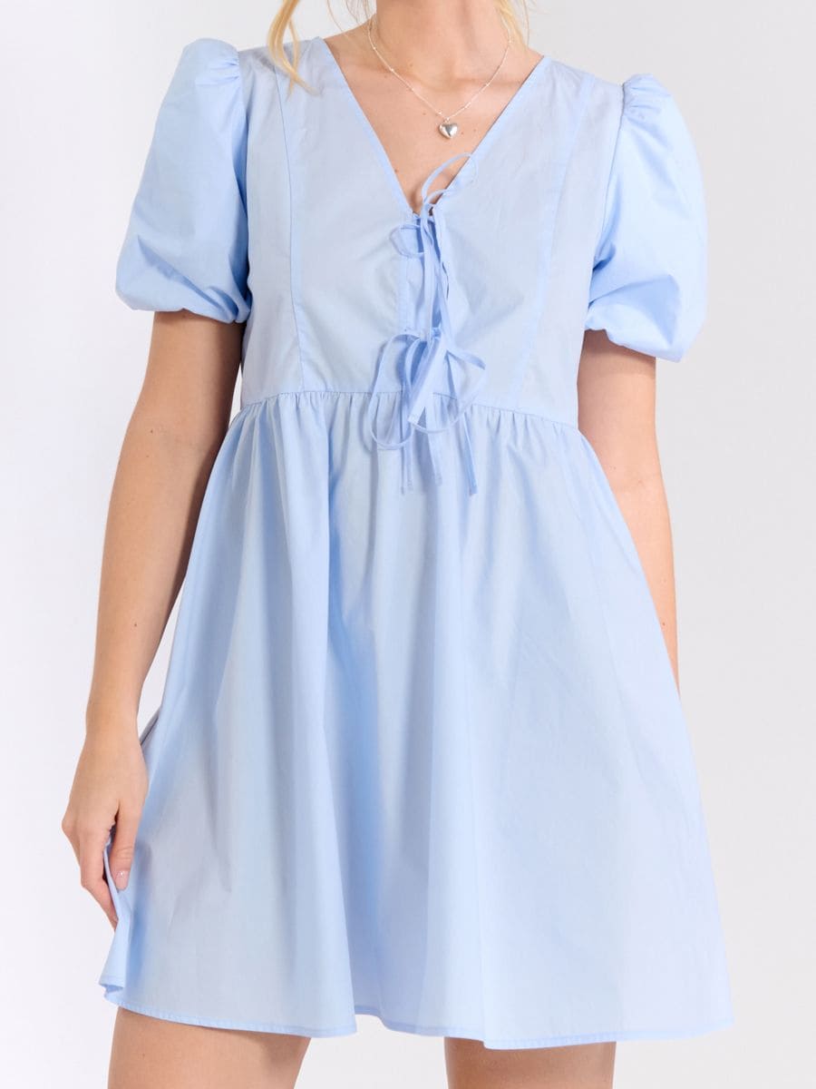Sinsay Women's Light Blue Puff Sleeve Mini Dress | Sinsay In Lebanon