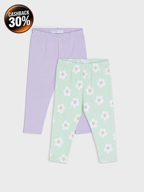Sinsay Fox & Bunny Baby Girl's Multicolor Flower Printed Set Of 2pcs Leggings | Sinsay In Lebanon
