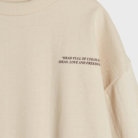 Sinsay Girl's Beige Back Print Elastic Waist Sweatshirt | Sinsay In Lebanon