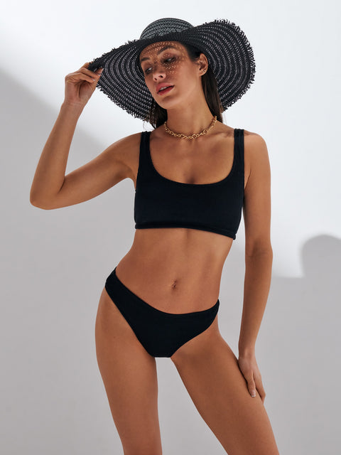 Sinsay Women's Black Ribbed Bikini bra|Sinsay In Lebanon