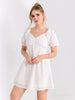 Sinsay Women's White Mini Dress With Puff Sleeves | Sinsay In Lebanon