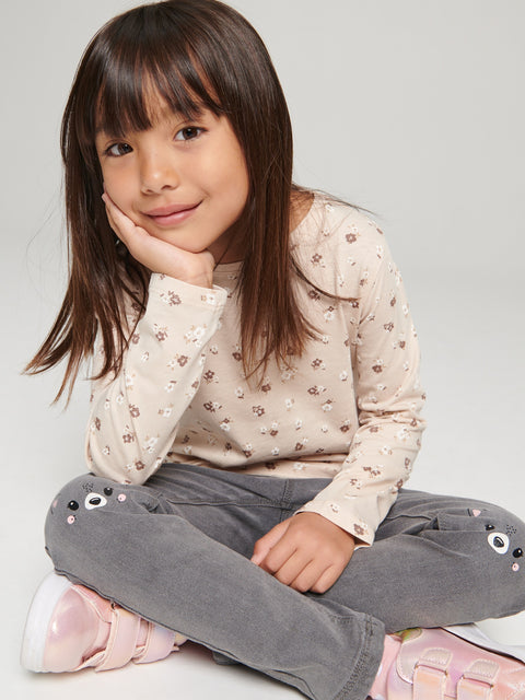 Sinsay Baby Girl's Beige Printed Long Sleeve Blouse | Sinsay In Lebanon