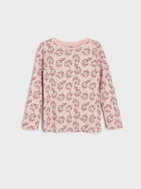 Sinsay Baby Girl's Pastel Pink Printed Long Sleeve Blouse | Sinsay In Lebanon