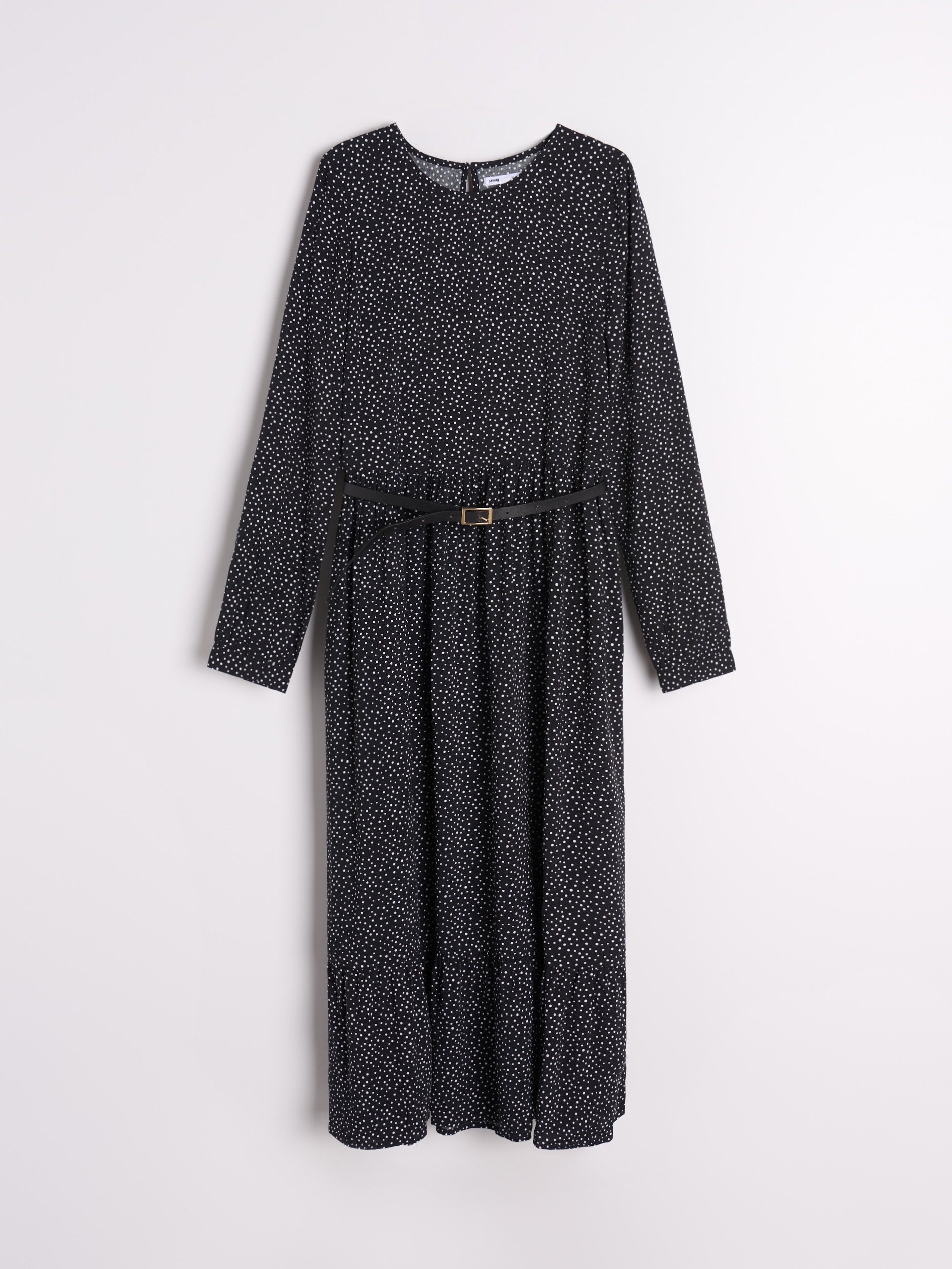 Sinsay Women's Black & White Dotted Midi Dress | Sinsay In Lebanon