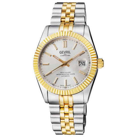 Gevril Men's Two Tone West Village Automatic Silver Dial Watch|Gevril In Lebanon