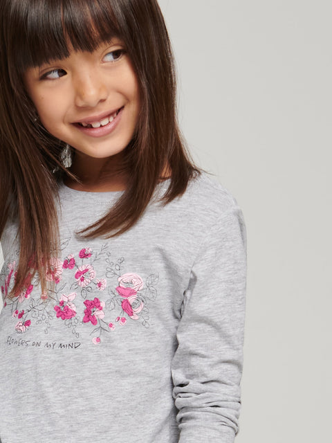 Sinsay Girl's Light Grey Printed Long Sleeve Blouse | Sinsay In Lebanon