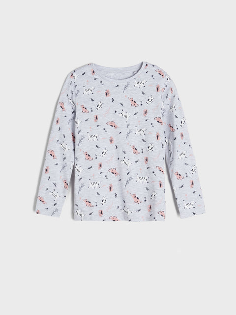 Sinsay Baby Girl's Light Grey/Dusty Rose Long Sleeve Blouse 2-pack | Sinsay In Lebanon