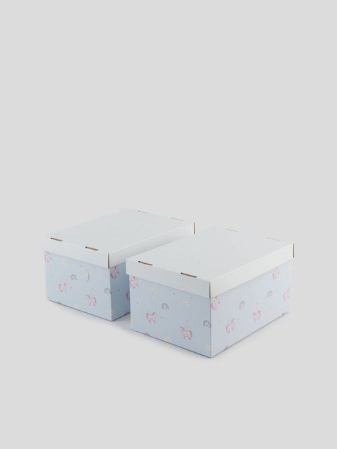 Sinsay Multicolor Pack Of 2 Unicorn & Rainbow Printed Storage Box | Sinsay In Lebanon