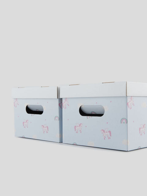 Sinsay Multicolor Pack Of 2 Unicorn & Rainbow Printed Storage Box | Sinsay In Lebanon