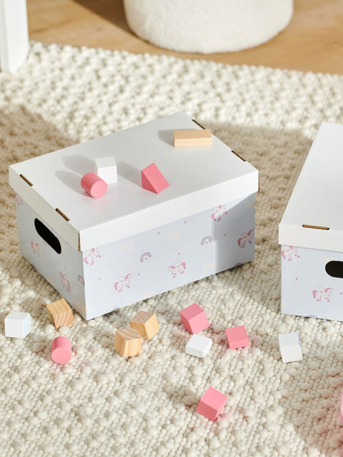 Sinsay Multicolor Pack Of 2 Unicorn & Rainbow Printed Storage Box | Sinsay In Lebanon