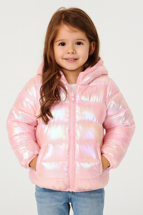 Sinsay Girl's Shiny Light Pink Quilted Jacket | Sinsay In Lebanon